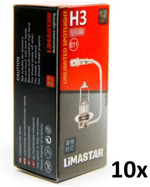 LIMASTAR Glühlampe H3 24 V 70 W PK22S (10 Stück)