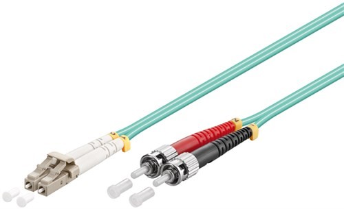 goobay LWL Kabel Multimode OM3 Aqua LC-Stecker (UPC) > ST-Stecker (UPC) 2 m