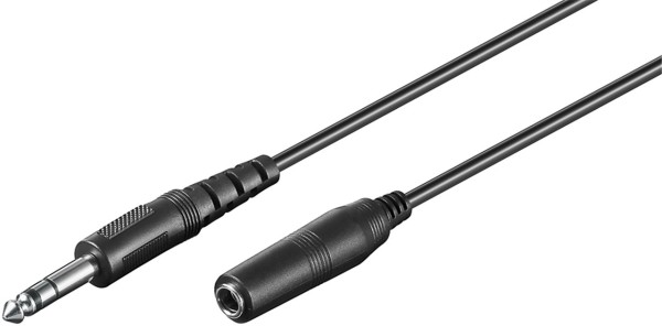 goobay Kopfhörer und AudioVerlängerungskabel AUX 6,35 mm schwarz 5 m