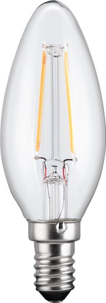 goobay Filament LED Kerze 2,8 W Sockel E14 ersetzt 24 W warm weiß (1er Faltschachtel)