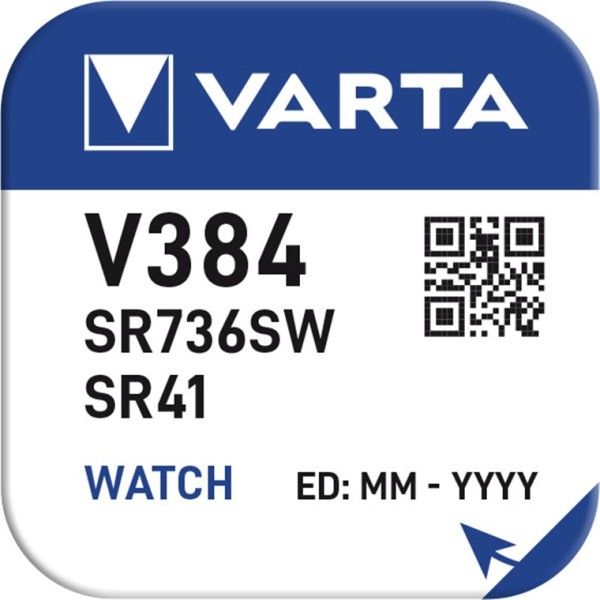 Varta Watch Knopfzelle silberoxid V384/SR41 1,55 V (1er Blister)