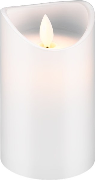 goobay LED Echtwachs-Kerze, weiß, 7,5 x 12,5 cm (1er Faltschachtel)