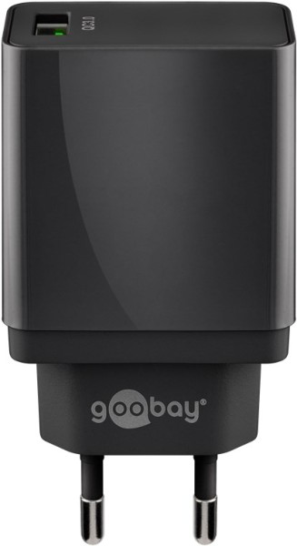goobay USB Schnellladegerät QC3.0 18W schwarz (1er Softpack)