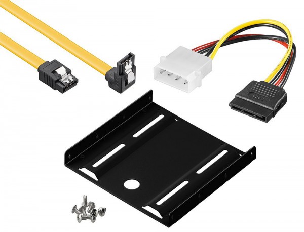 baytronic SSD Einbau-Kit für interne SSD/HDD inkl. Einbaurahmen für 6,4 cm inkl. SATA 3 Kabel gewink
