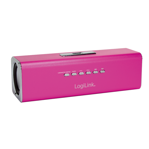 LogiLink DiscoLady Soundbox mit MP3 Player und FM Radio pink (1er Blister)