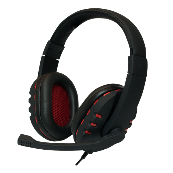 LogiLink Stereo Headset mit integrierter Steuerung schwarz/rot (Bulk)