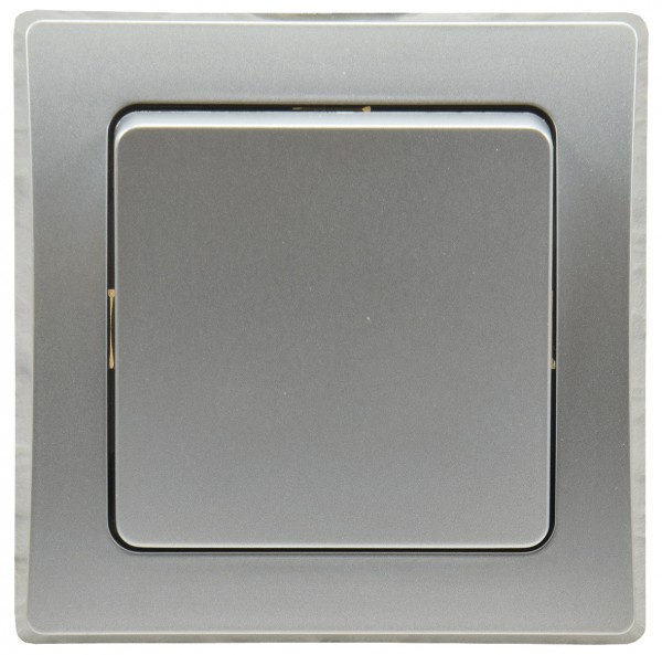 ChiliTec DELPHI Wechsel-Schalter, UP, silber 250V AC / 10A, inkl. Rahmen, Klemmanschluss