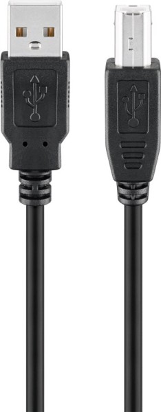 goobay USB 2.0 Hi-Speed Kabel A Stecker auf B Stecker schwarz 1 m