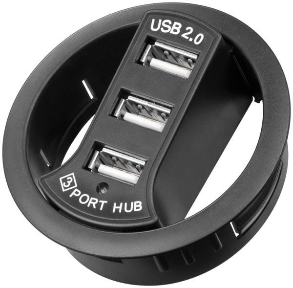 goobay 3-fach USB 2.0 Hi-Speed Einbau-HUB/Verteiler
