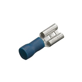 Flachstecker 4,7 x 0,8mm blau für Kabel 1mm² - 2,5mm² teilisoliert