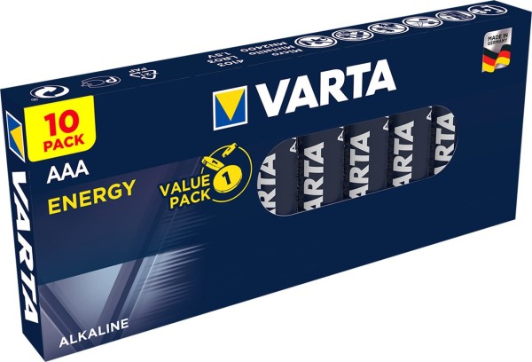 Varta Energy Alkali Mangan Batterie LR03/AAA Micro 1,5 V (10er Faltschachtel)