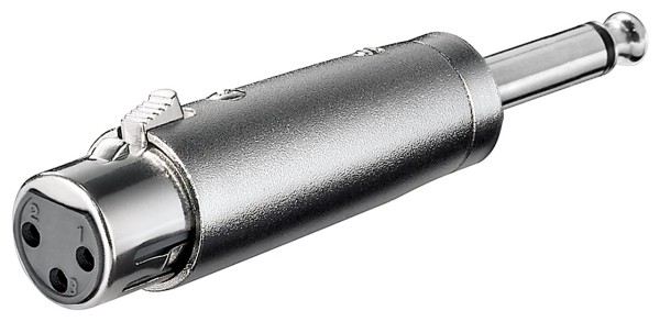 goobay XLR Adapter AUX Klinke 6,35 mm mono Stecker zu XLR Buchse (Bulk)