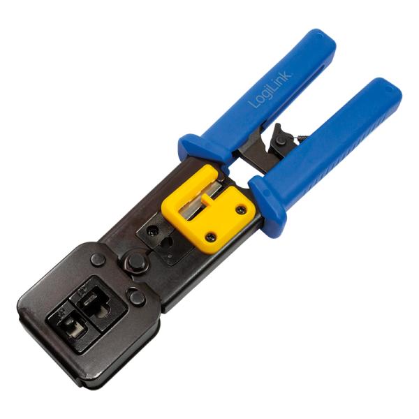 LogiLink Profi Crimpzange für RJ11/12/45/EZ Steckverbinder mit Abschneidevorrichtung blau (Bulk)