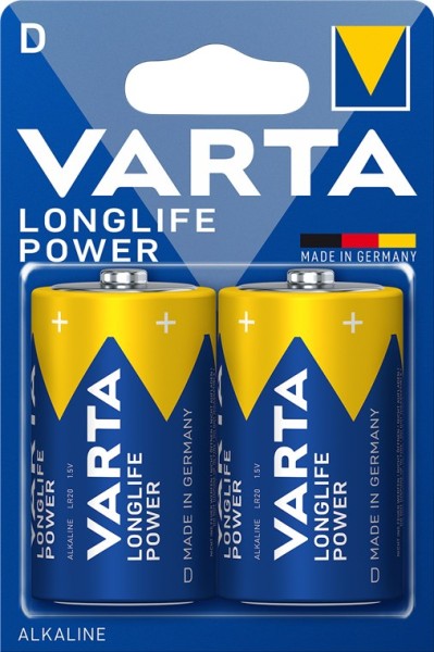 Varta Longlife Power Alkali Batterie LR20/D Mono 1,5 V (2er Blister)