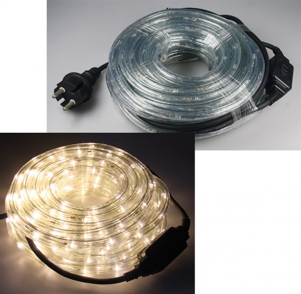 ChiliTec LED-Lichtschlauch 10m, 13mm Ø, 240 LEDs 230V, 15W, IP44, warmweiß, 3300K
