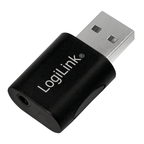 LogiLink USB Adapter mit 35 mm TRRS Buchse schwarz (1er Faltschachtel)