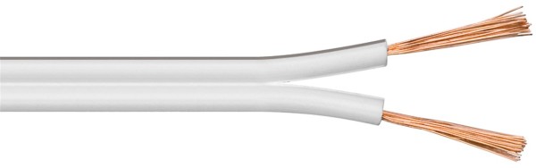 goobay Lautsprecherkabel CU 2 x 0,75 mm weiß 100 m Spule
