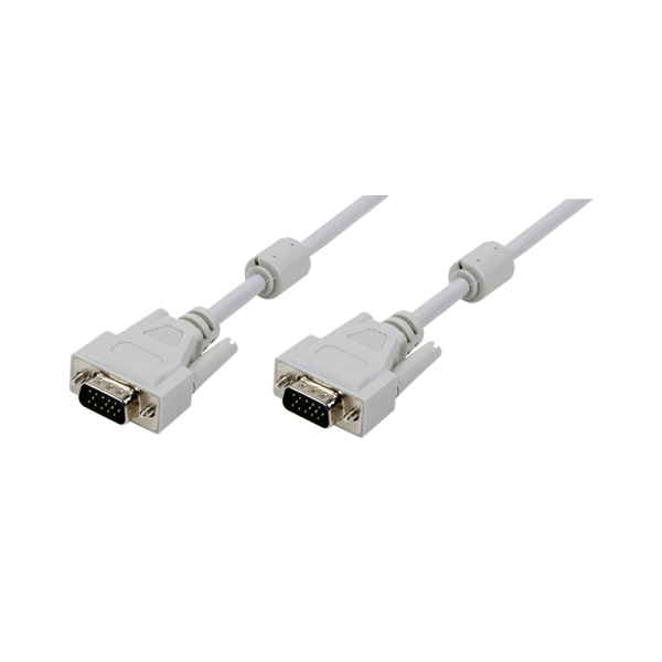 LogiLink VGA Kabel 2 x Stecker Ferrit grau 3 m