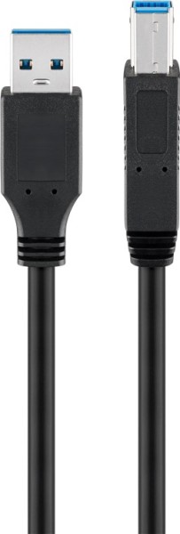 goobay USB 3.0 SuperSpeed Kabel A Stecker auf B Stecker schwarz 1 m