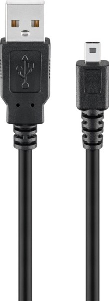 goobay USB 2.0 Hi-Speed Kabel A Stecker auf B mini Stecker schwarz 1,8 m