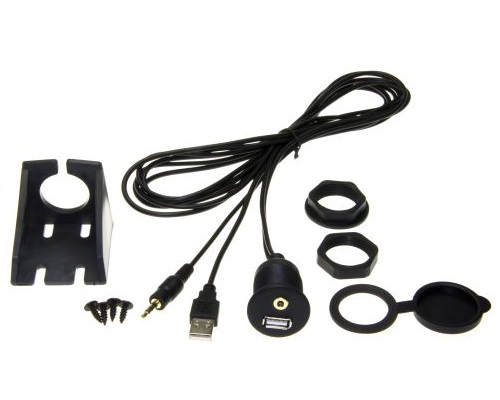 Adapter Universe USB Einbau Buchse Klinke 3,5mm Adapter Kabel KFZ