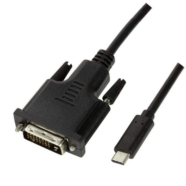LogiLink USB 3.2 Gen 1 Type C Kabel C/M zu DVID/M 1080p schwarz 1,8 m