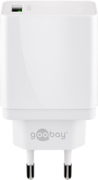goobay USB Schnellladegerät QC3.0 18W weiß (1er Softpack)