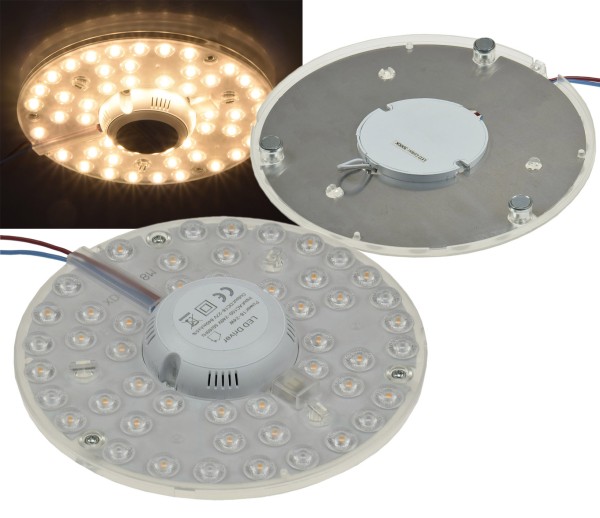 ChiliTec LED Umrüstmodul UM24ww für Leuchten Ø180mm, 24W, 2150lm, 3000K, Magnethalter