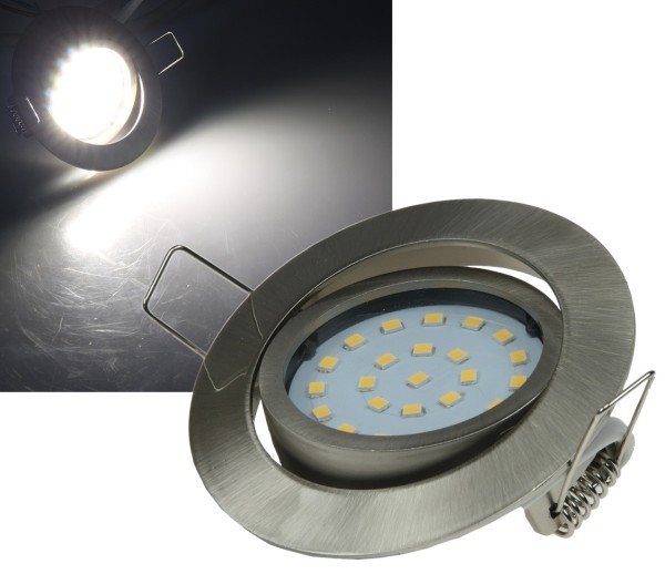 ChiliTec LED-Einbauleuchte Flat-26 neutralweiß 80x26mm, 4W, 350lm, Edelstahl gebürstet