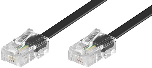 goobay ISDN Modularanschlußkabel 2xRJ45 Stecker 4-polig belegt schwarz 3 m