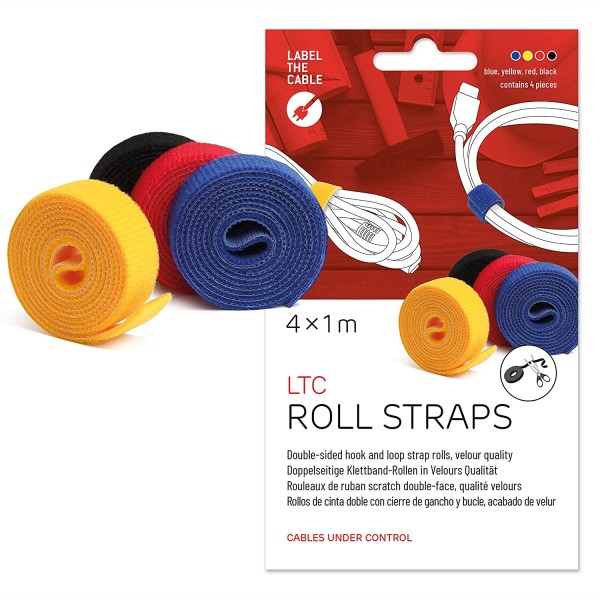 Label-The-Cable Roll, LTC 1230, 4x 1 Meter mix (blau, rot, gelb, schwarz)