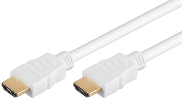 goobay High Speed HDMI Kabel mit Ethernet vergoldet weiß 0,5 m (Bulk)