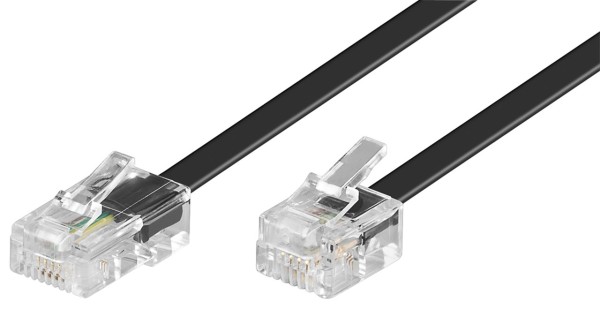 goobay Modularkabel/Telefonkabel CCA RJ45 Stecker auf RJ11 Stecker schwarz 3 m