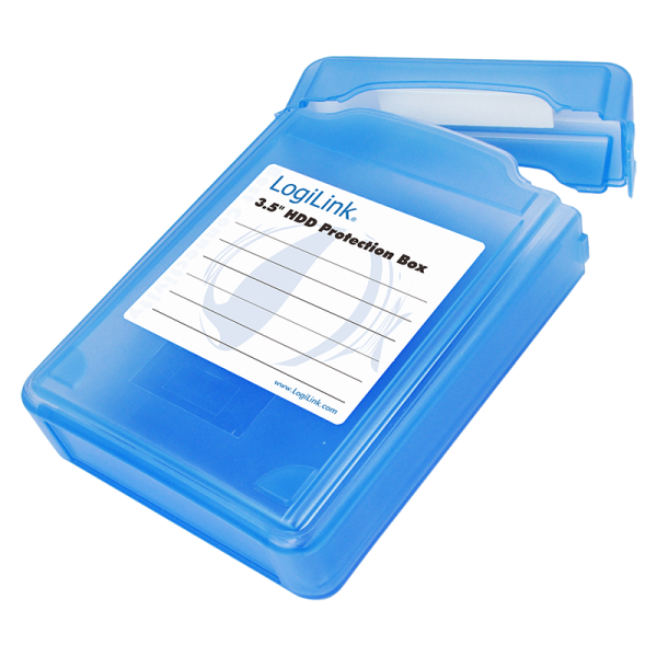 LogiLink Festplatten Schutz Box für 3,5" HDDs blau (Bulk)