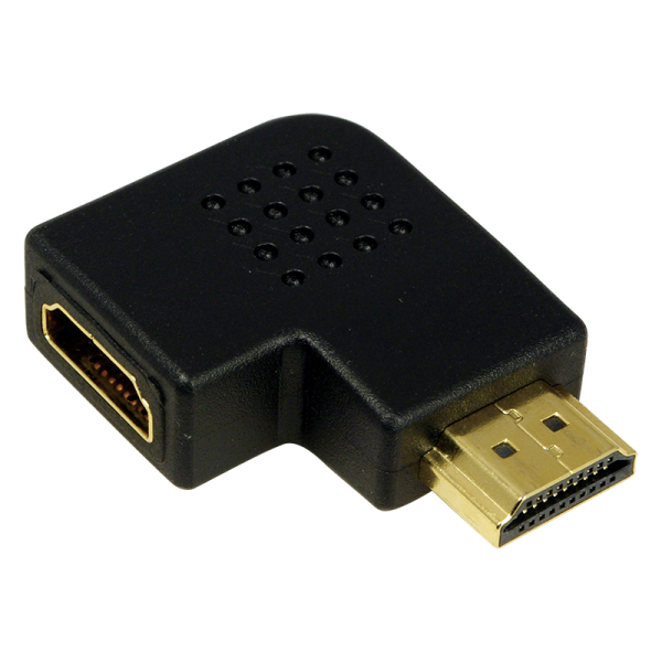 LogiLink Adapter HDMI 90° flach gewinkelt 4K 30 Hz schwarz (1er Softpack)