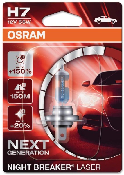 OSRAM NIGHT BREAKER LASER H7 PX26d 12 V/55 W (1er Blister)
