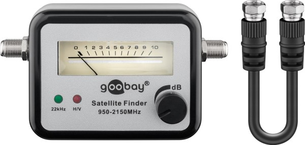 goobay Satelliten Finder mit mechanischer Pegelanzeige und akustischem Signalton schwarz/silber (1er