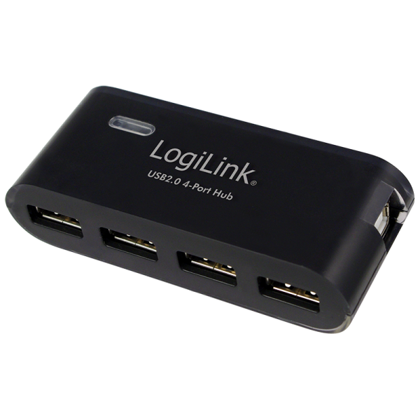 LogiLink USB 2.0 Hub 4 Port mit Netzteil schwarz (1er Blister)