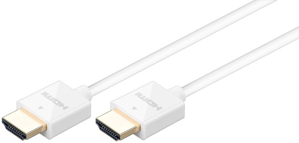 goobay High Speed HDMI Kabel mit Ethernet vergoldet weiß 2 m (Bulk)