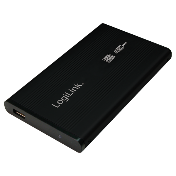 LogiLink Festplattengehäuse 2,5" SATA USB 2.0 Aluminium schwarz (1er Faltschachtel)