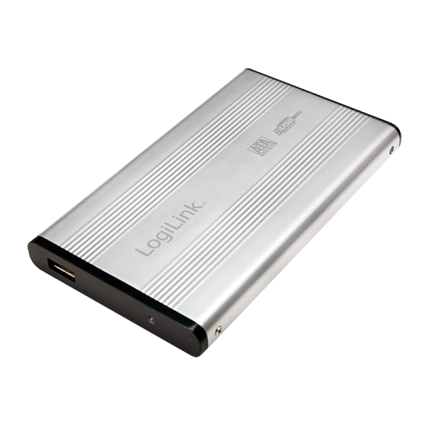 LogiLink Festplattengehäuse 2,5" SATA USB 2.0 Aluminium silber (1er Faltschachtel)