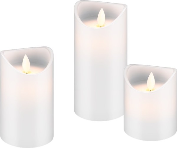 goobay LED Echtwachs Kerzen weiß (3er Set)