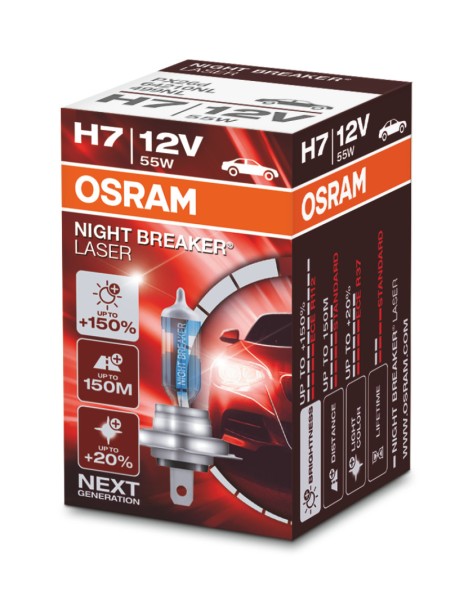 OSRAM NIGHT BREAKER LASER H7 PX26d 12 V/55 W (1er Faltschachtel)