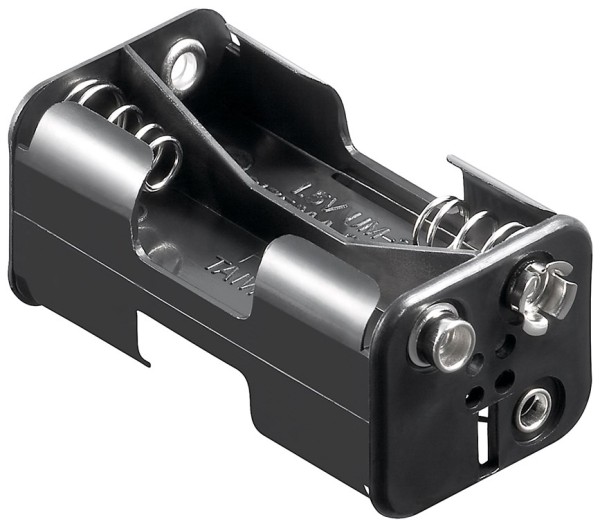 goobay Batteriehalter 4x Mignon AA mit Druckknopfanschluss schwarz