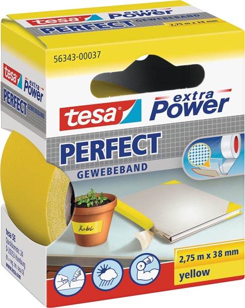 tesa Gewebeband extra Power Perfect gelb 2,75 m x 38 mm
