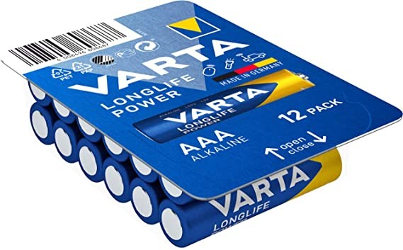 Varta Longlife Power Alkali Mangan Batterie LR03/AAA Micro 1,5 V (12 Stück)