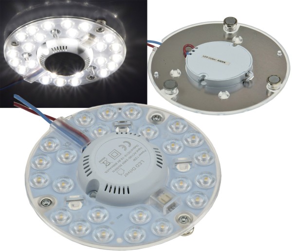 ChiliTec LED Umrüstmodul UM12nw für Leuchten Ø125mm, 12W, 1100lm, 4000K, Magnethalter