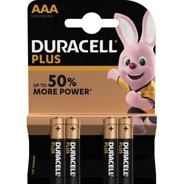 Duracell Plus Power Alkali Batterie AAA LR03 MN2400 1,5 V (4er Blister)