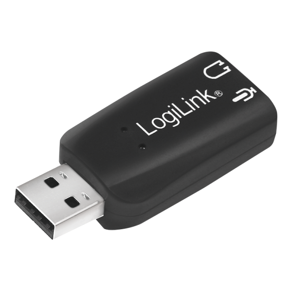 LogiLink USB 2.0 Soundkarte mit Virtual 3D Soundeffekt schwarz (1er Faltschachtel)