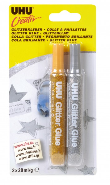 UHU Creativ Glitter Glue 2x20ml